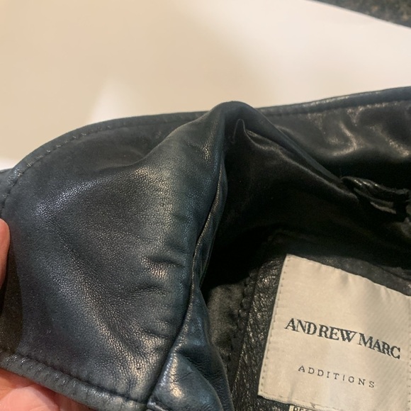 Andrew Marc women’s vintage leather jacket. Size petite medium. Black - Picture 11 of 12